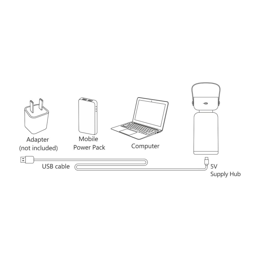 Zuma Line - LED Ljusreglerad uppladdningsbar bordslampa LED/3W/1200 mAh 3000/4000/6500K IP44 brun