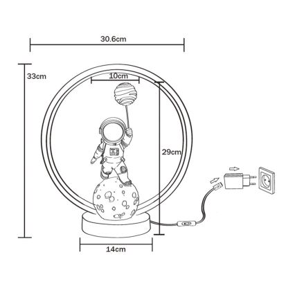 Zuma Line - LED bordslampa LED/4W/5V svart