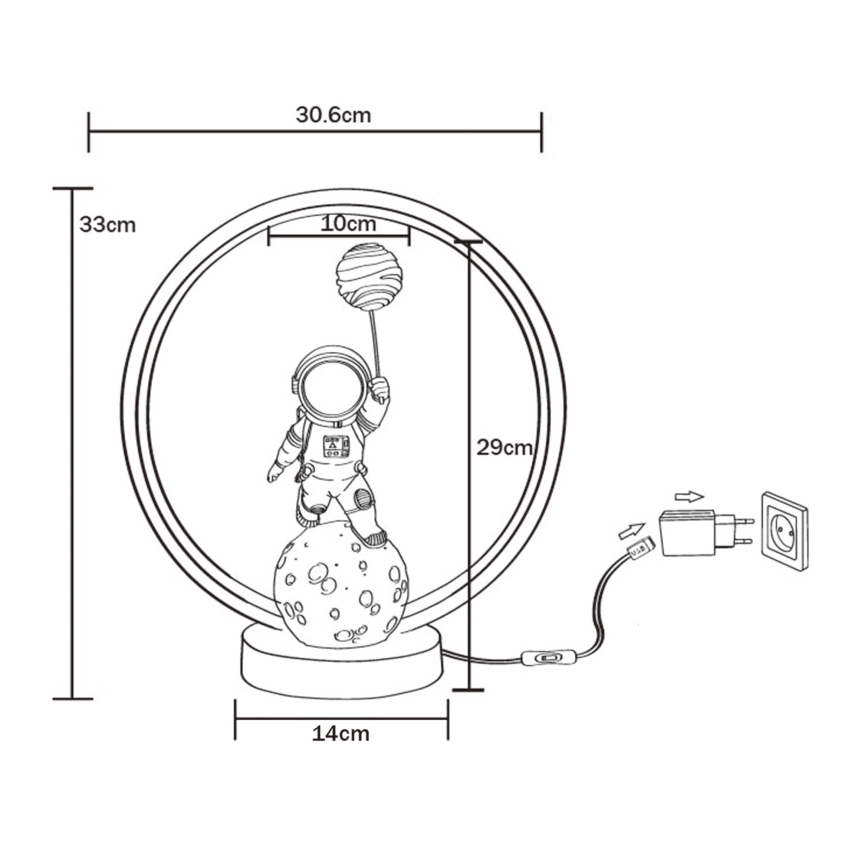 Zuma Line - LED bordslampa LED/4W/5V svart