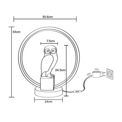 Zuma Line - LED bordslampa LED/4W/5V svart/vit