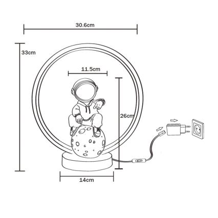 Zuma Line - LED bordslampa LED/4W/5V svart