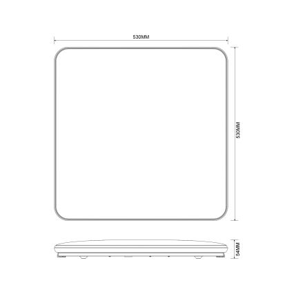 Zuma Line - LED Dimbar taklampa LED/48W/230V 53x53 cm skinande krom