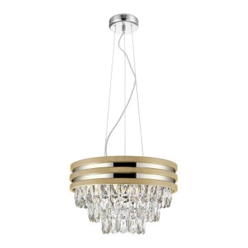 Zuma Line - Kristallkrona med textilsladd 4xE14/40W/230V guld