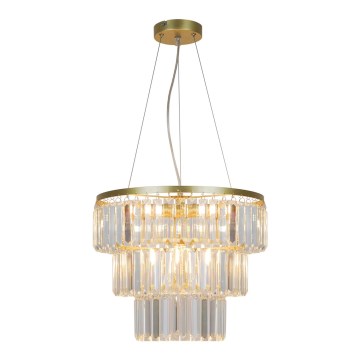 Zuma Line - Kristallkrona med textilsladd 4xE14/40W/230V guld