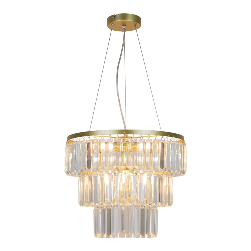 Zuma Line - Kristallkrona med textilsladd 4xE14/40W/230V guld