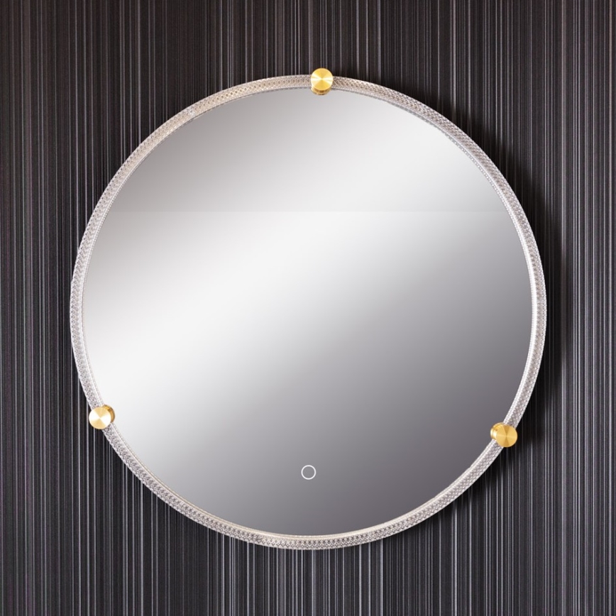 Zuma Line - LED Badrum vägg spegel med bakbelysning LED/24W/230V 3000/4000/6000K diameter 60 cm IP44 genomskinlig/guld