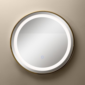 Zuma Line - LED Badrum vägg spegel med bakbelysning LED/24W/230V 3000/4000/6000K diameter 60 cm IP44 guld