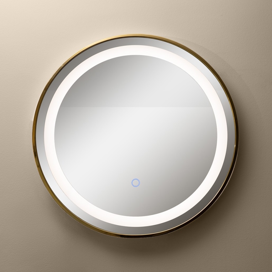 Zuma Line - LED Badrum vägg spegel med bakbelysning LED/24W/230V 3000/4000/6000K diameter 60 cm IP44 guld