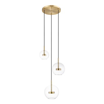 Zuma Line - LED ljuskrona med textilsladd 3xLED/5W/230V guld