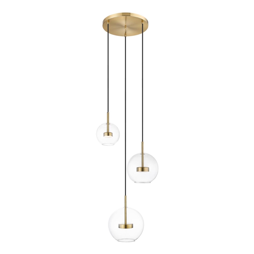 Zuma Line - LED ljuskrona med textilsladd 3xLED/5W/230V guld
