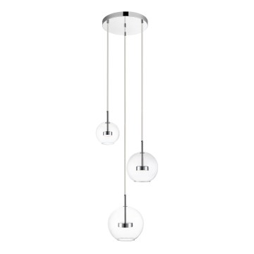 Zuma Line - LED ljuskrona med textilsladd 3xLED/5W/230V skinande krom