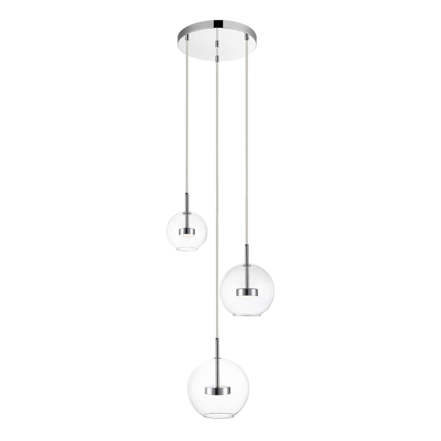Zuma Line - LED ljuskrona med textilsladd 3xLED/5W/230V skinande krom