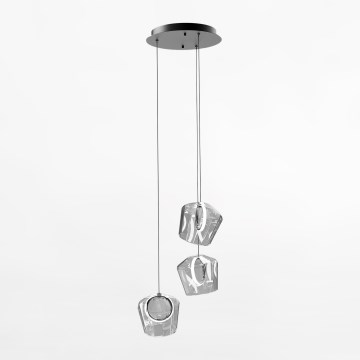 Zuma Line - LED ljuskrona med textilsladd 3xLED/6W/230V svart/genomskinlig