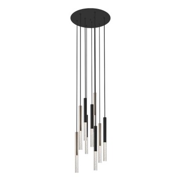 Zuma Line - LED ljuskrona med textilsladd 9xLED/5W/230V svart/mässing