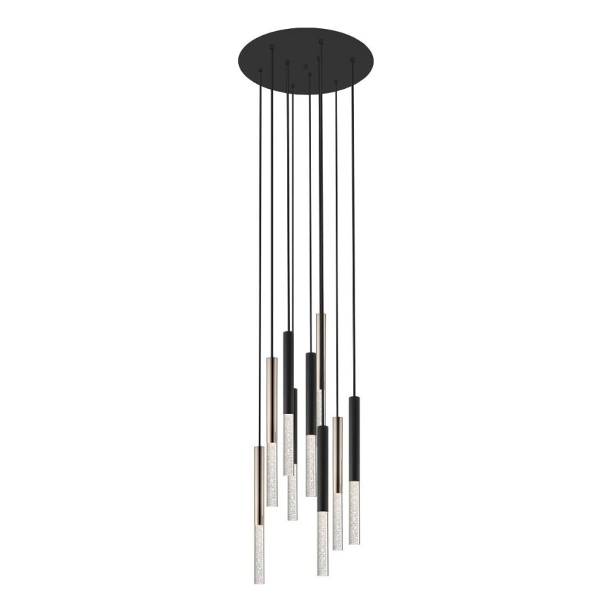 Zuma Line - LED ljuskrona med textilsladd 9xLED/5W/230V svart/mässing