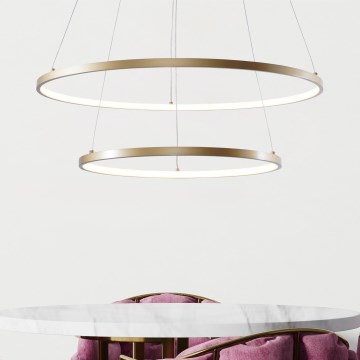 Zuma Line - LED ljuskrona med textilsladd LED/60W/230V 3000/4000/6000K diameter 80 cm guld