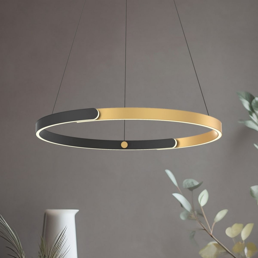 Zuma Line - LED ljusreglerad ljuskrona på textilsladd LED/30W/230V svart/guld