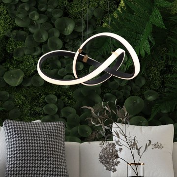 Zuma Line - LED ljusreglerad ljuskrona på textilsladd LED/44W/230V svart/guld