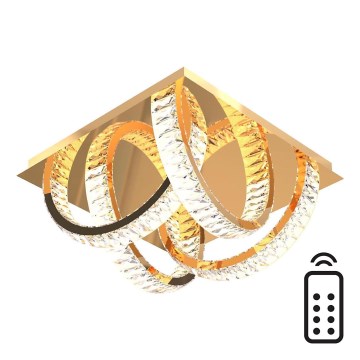 Zuma Line - LED Ljusreglerad taklampa i kristall LED/23,5W/230V 2700-6000K guld + fjärrkontroll