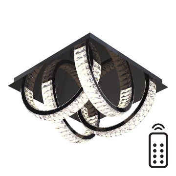 Zuma Line - LED Ljusreglerad taklampa i kristall LED/23,5W/230V 2700-6000K svart + fjärrkontroll