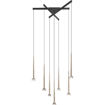 Zuma Line - LED-taklampa på vajer 7xLED/6W/230V svart/guld