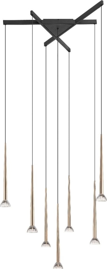 Zuma Line - LED-taklampa på vajer 7xLED/6W/230V svart/guld