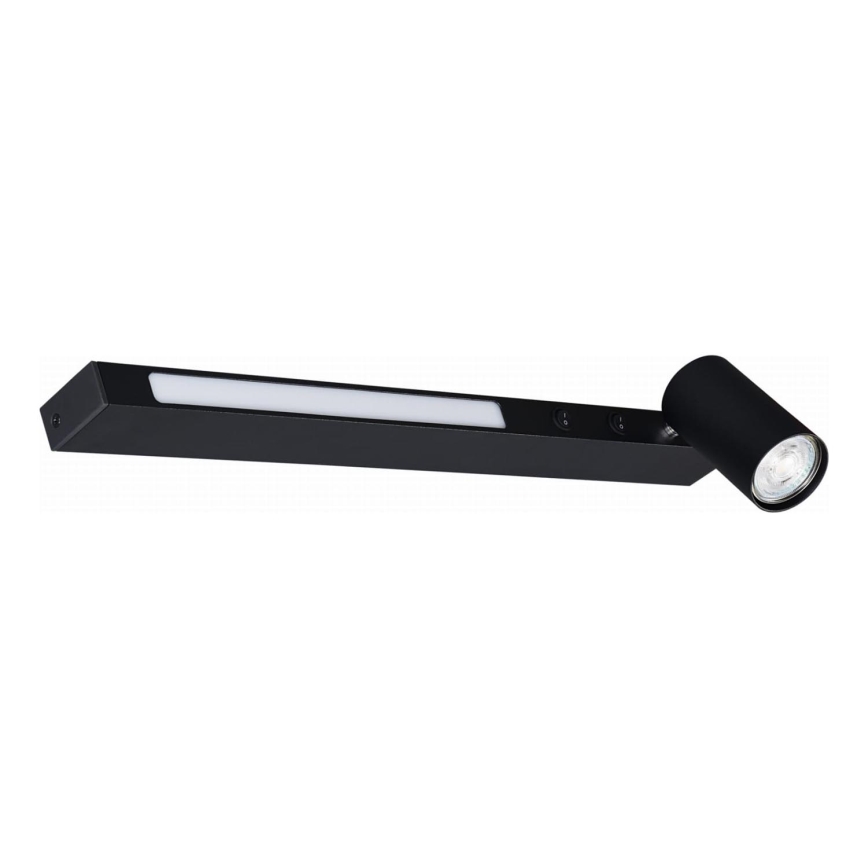 Zuma Line - LED väggspotlight 1xGU10/5W/230V + LED/8W svart
