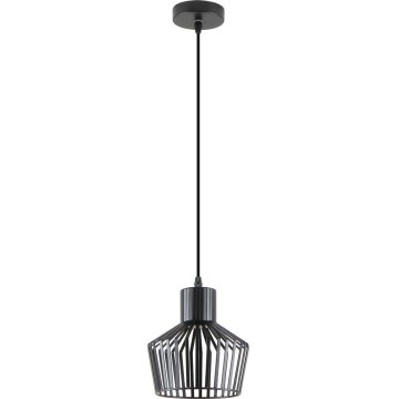 Zuma Line - Ljuskrona med textilsladd 1xE27/40W/230V diameter 18 cm svart