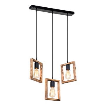 Zuma Line - Ljuskrona med textilsladd 3xE27/20W/230V tall/svart