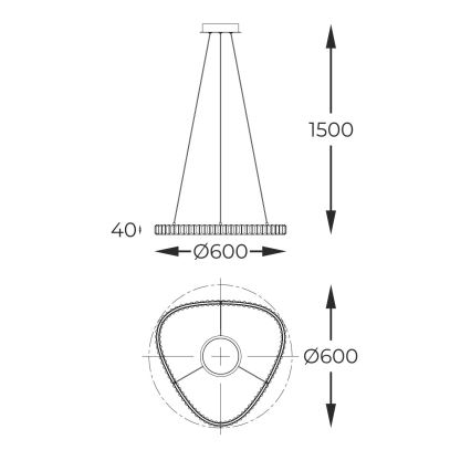 Zuma Line - LED dimbar kristallkrona på kabel LED/25W/230V 2700-6000K + fjärrkontroll