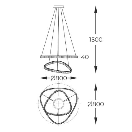 Zuma Line - LED dimbar kristallkrona på kabel LED/36W/230V 2700-6000K + fjärrkontroll