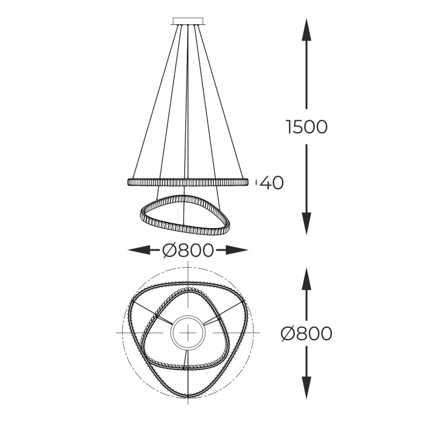 Zuma Line - LED dimbar kristallkrona på kabel LED/36W/230V 2700-6000K + fjärrkontroll