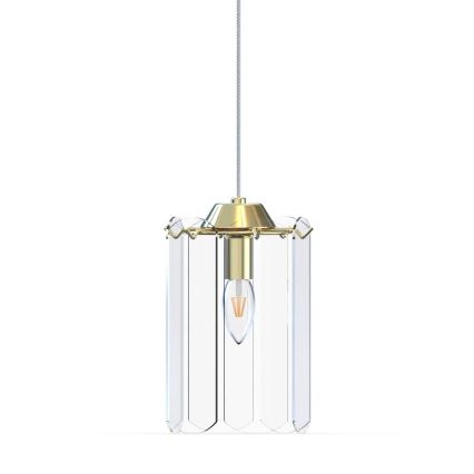 Zuma Line - Ljuskrona med textilsladd 1xE14/40W/230V guld