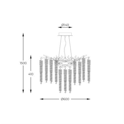 Zuma Line - Ljuskrona med textilsladd 8xG9/3,5W/230V guld