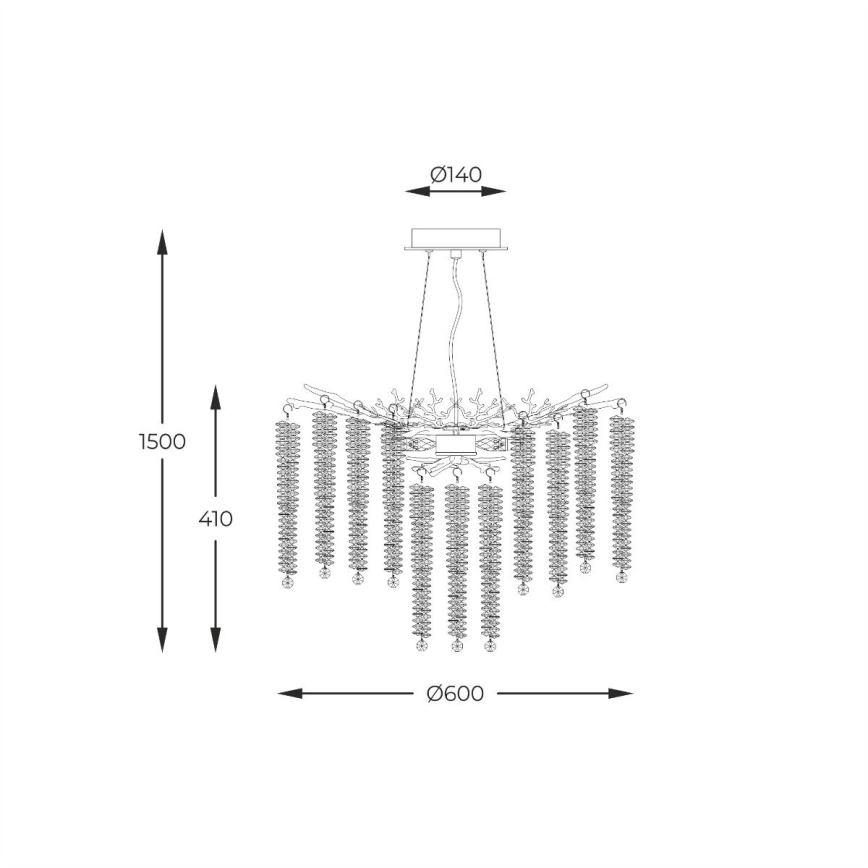 Zuma Line - Ljuskrona med textilsladd 8xG9/3,5W/230V guld