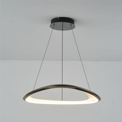 Zuma Line - LED ljusreglerad ljuskrona på textilsladd LED/34W/230V 3000K svart skinande krom