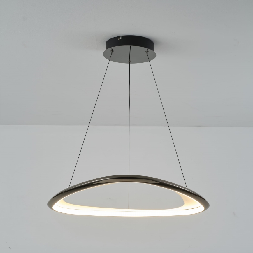 Zuma Line - LED ljusreglerad ljuskrona på textilsladd LED/34W/230V 3000K svart skinande krom