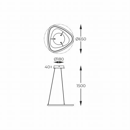 Zuma Line - LED ljusreglerad ljuskrona på textilsladd LED/34W/230V 3000K svart skinande krom