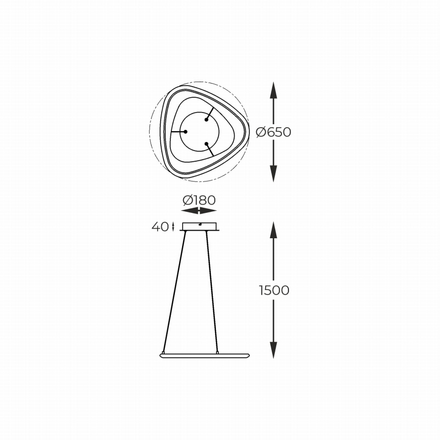 Zuma Line - LED ljusreglerad ljuskrona på textilsladd LED/34W/230V 3000K svart skinande krom