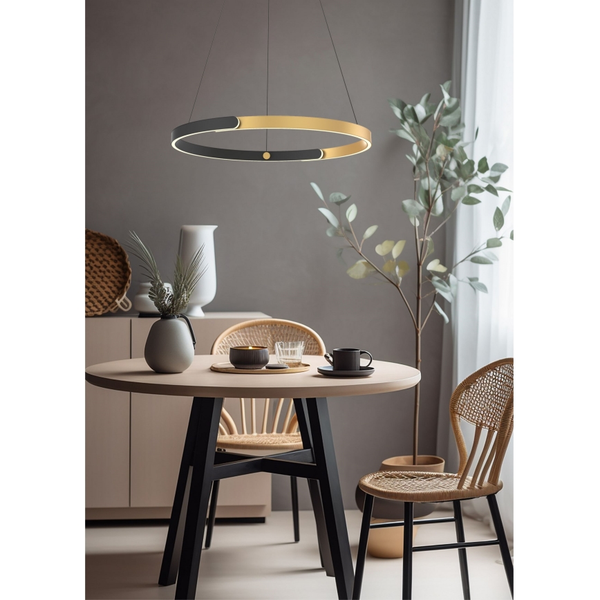 Zuma Line - LED ljusreglerad ljuskrona på textilsladd LED/30W/230V svart/guld