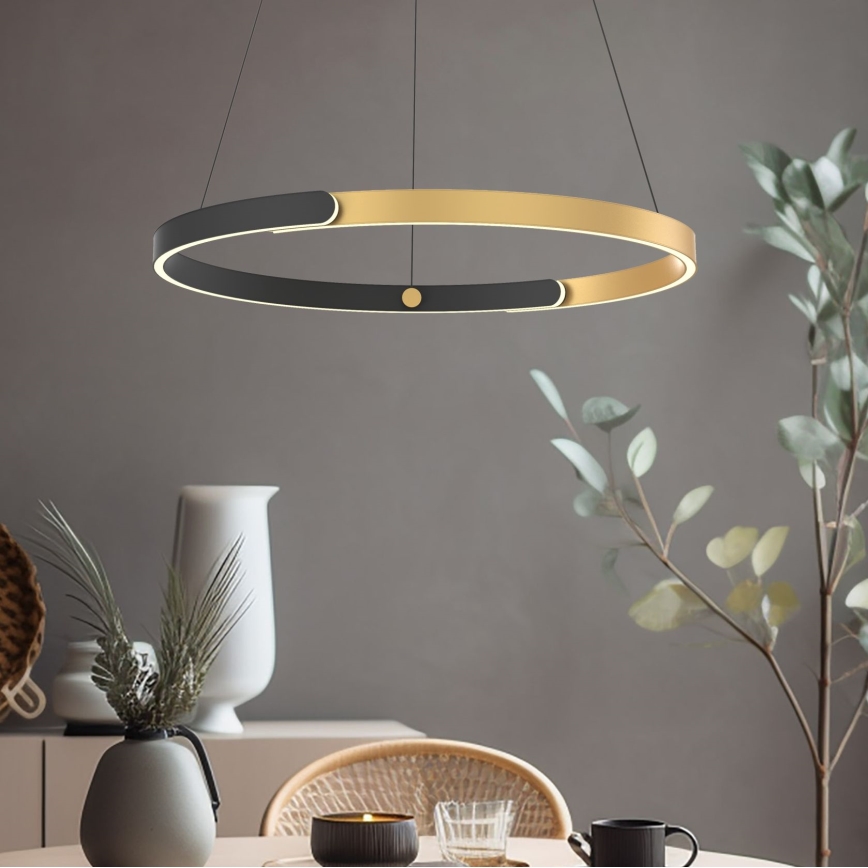 Zuma Line - LED ljusreglerad ljuskrona på textilsladd LED/30W/230V svart/guld