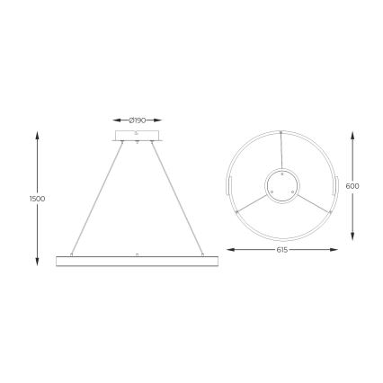 Zuma Line - LED ljusreglerad ljuskrona på textilsladd LED/30W/230V svart/guld