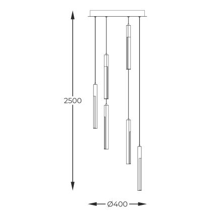 Zuma Line - LED ljusreglerad ljuskrona på textilsladd LED/25W/230V