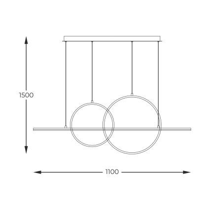 Zuma Line - LED dimbar taklampa LED/34W/230V guld