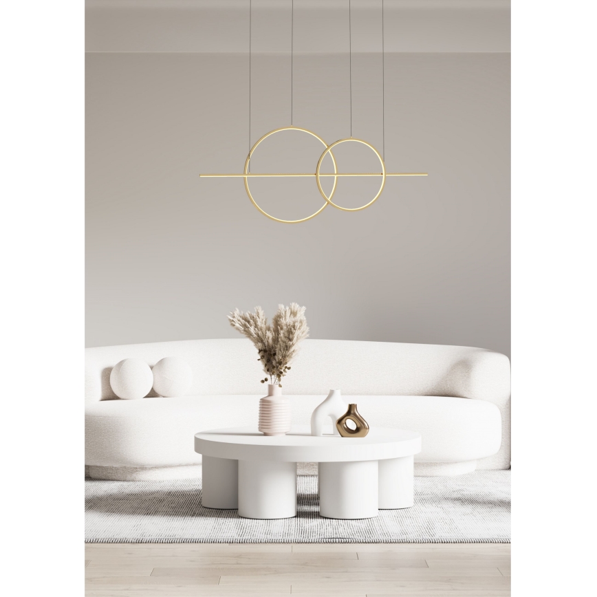 Zuma Line - LED ljusreglerad ljuskrona på textilsladd LED/34W/230V guld