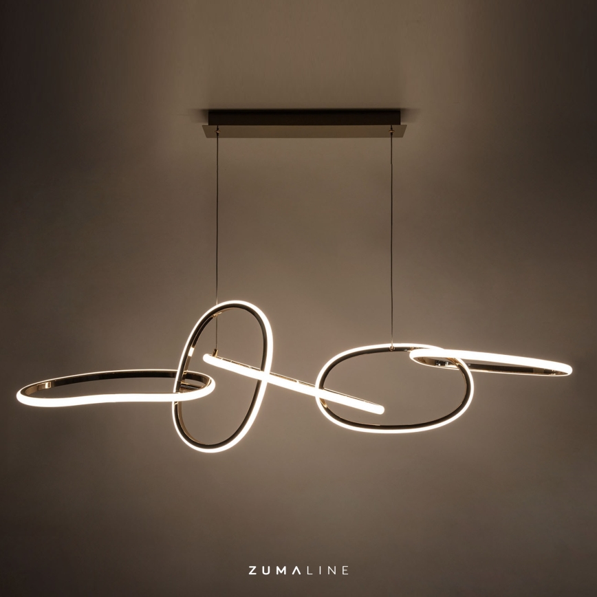 Zuma Line - LED ljusreglerad ljuskrona på textilsladd LED/56W/230V guld