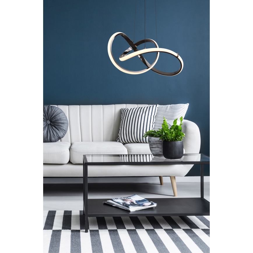 Zuma Line - LED ljusreglerad ljuskrona på textilsladd LED/44W/230V svart