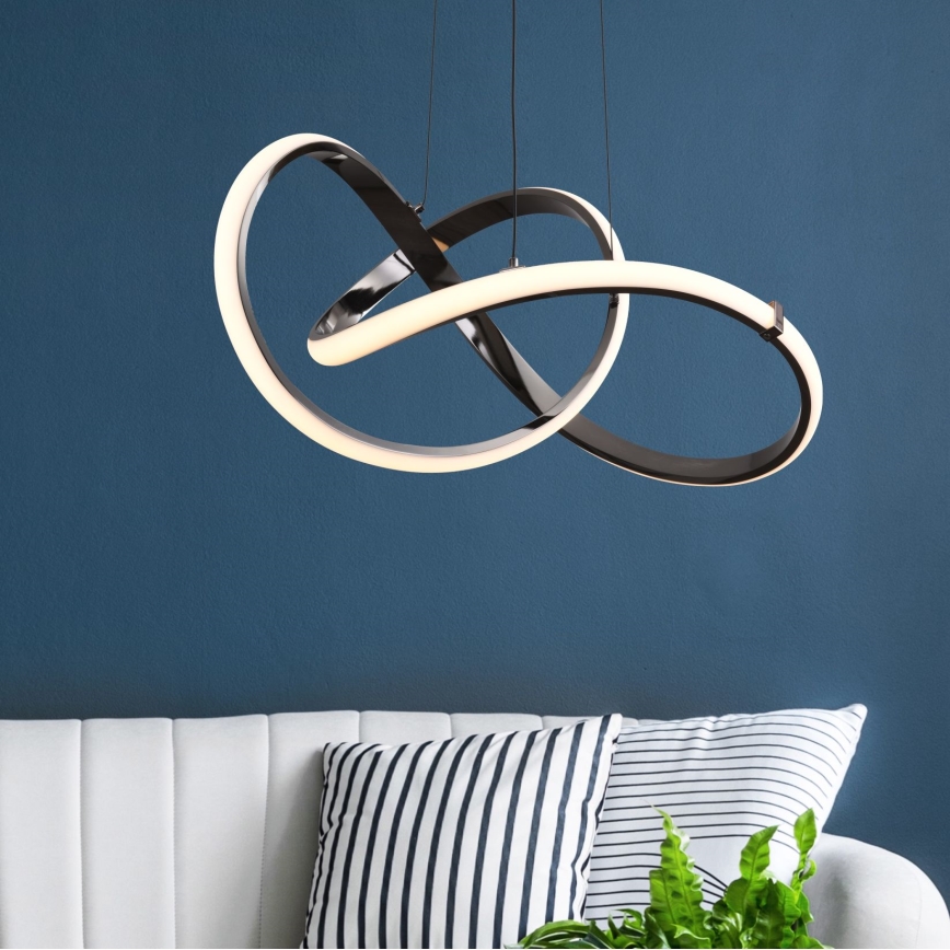 Zuma Line - LED ljusreglerad ljuskrona på textilsladd LED/44W/230V svart
