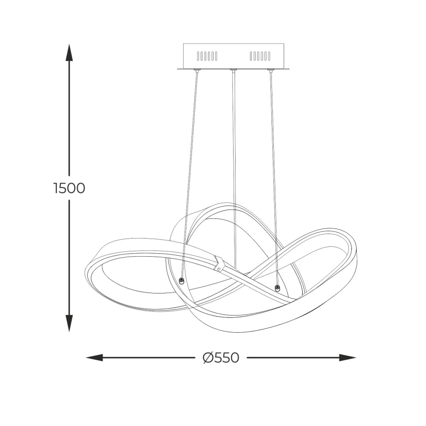 Zuma Line - LED ljusreglerad ljuskrona på textilsladd LED/44W/230V svart