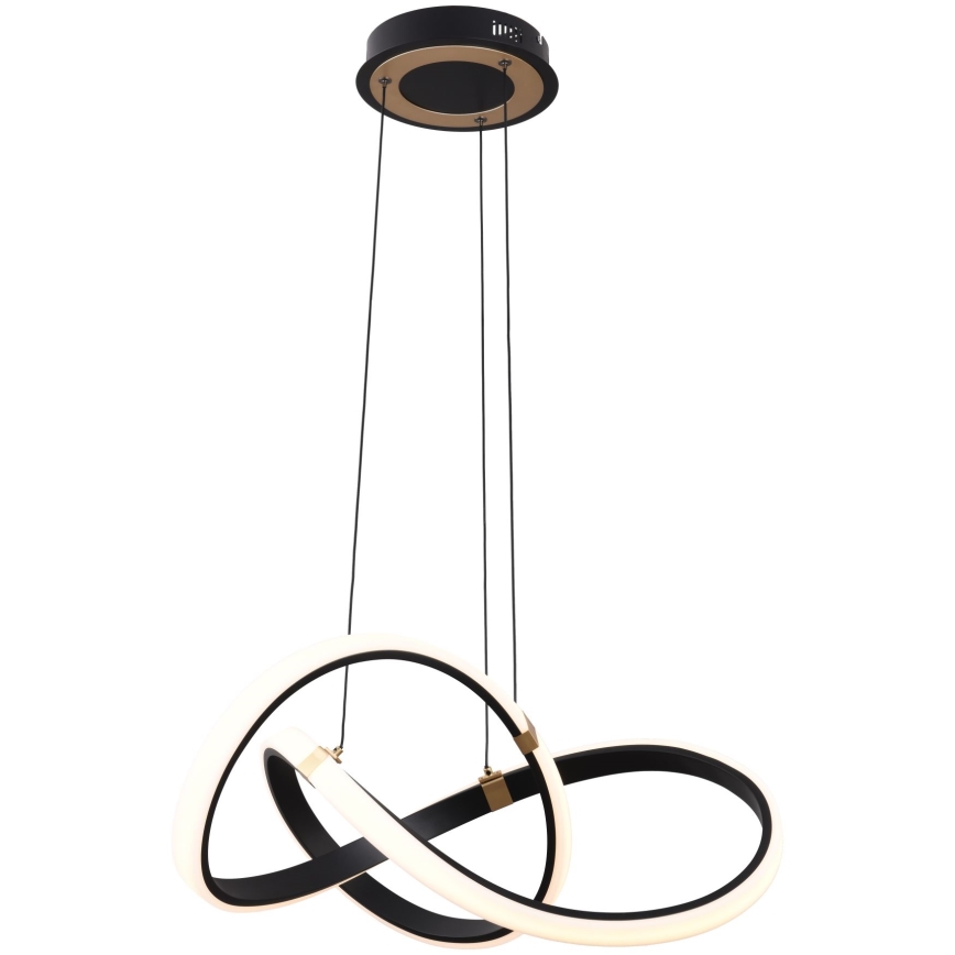 Zuma Line - LED ljusreglerad ljuskrona på textilsladd LED/44W/230V svart/guld
